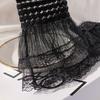 1 Pair Women Prom Gloves See-through Lace Hollow Out Ruffle Edge Thin Wrist