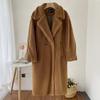 2024 Winter Long Faux Fur Coat Women Winter Lamb Fur Plush Coat Ladies Blazer Collar Lapel Fluffy Jacket Fashion Overcoat Elegant Outerwear
