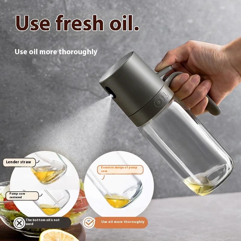 250ml Ölsprühflasche Hochborosilikatglas Kochölspender Olivenöl Sprüher Zerstäuber für Heißluftfritteuse Salatöle Spray