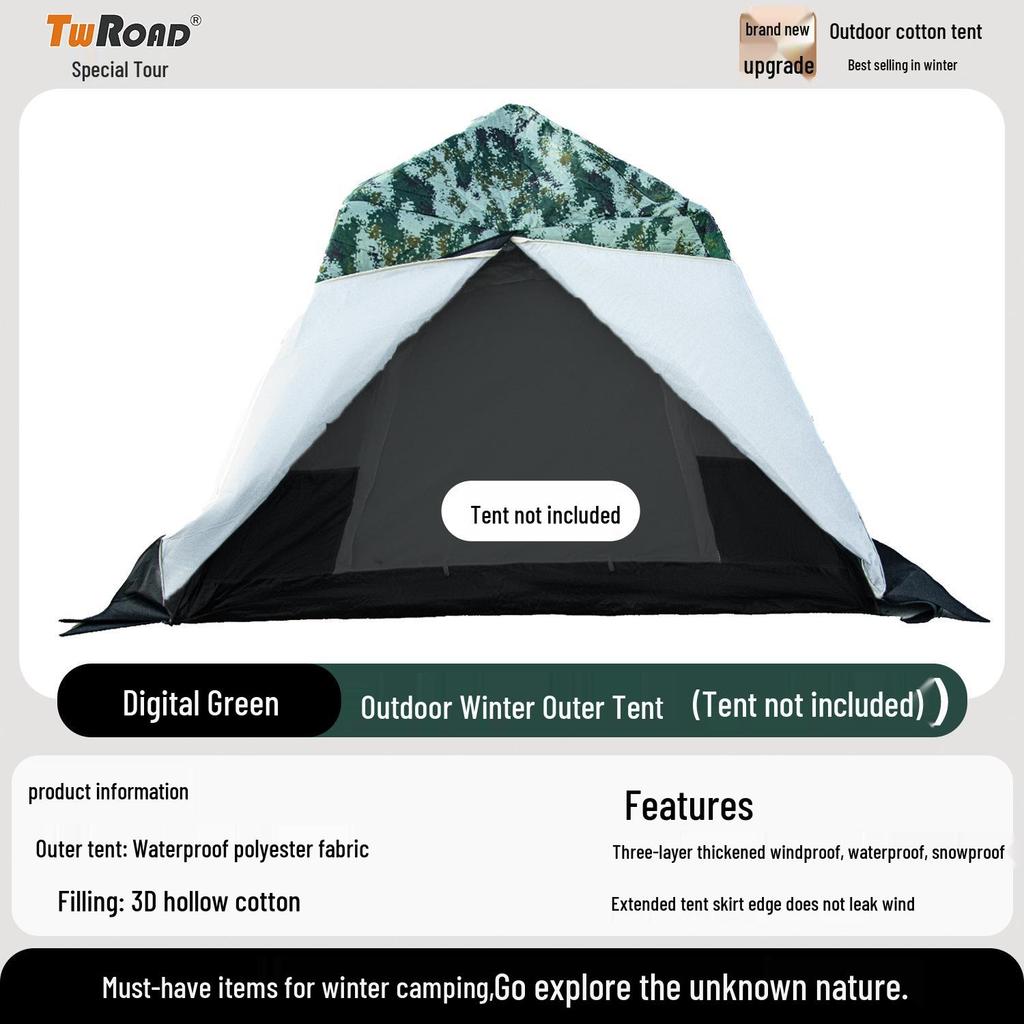 Four-Season Double-Layer Waterproof Tent with Quick-Open Design, Two Doors, Windows, and Ventilation for Camping.