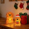 Night Light Puppy Statue Cute Desktop Ornament Cartoon with LED Creative Home Decor Christmas