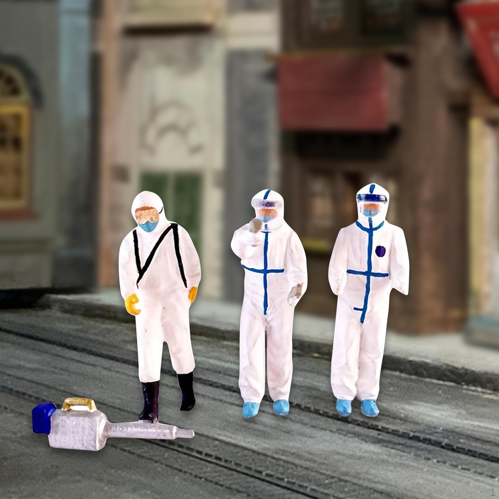 3 Pieces 1/64 Doctor Figures Model Resin Figurines Layout DIY Projects Trains Architectural S Scale B