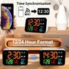 WiFi Desktop Clock Humidity Calendar Smart Thermometer and Digital LED Display Support WiFi Automatic Calibration Alarm Clock