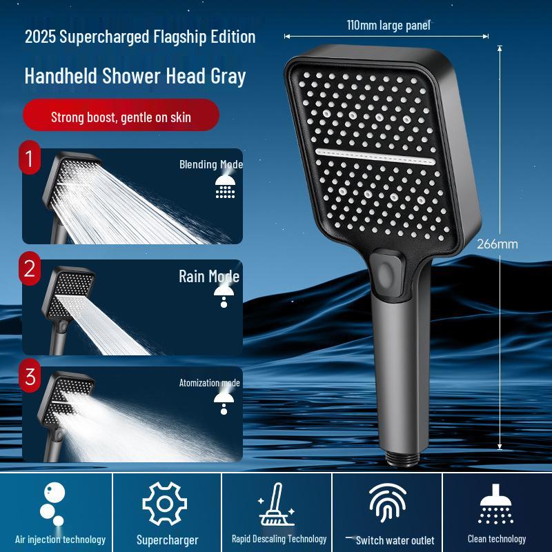 High-Pressure Rain Shower Head with Hose for Home Bath