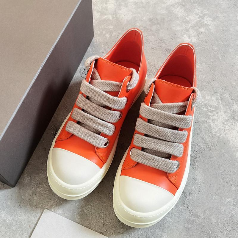 

Мужская повседневная обувь Очень большой шнурок Женские кроссовки Кожаная обувь для мужчин На шнуровке O-wen Модные мужские кроссовки 47 оранжевый