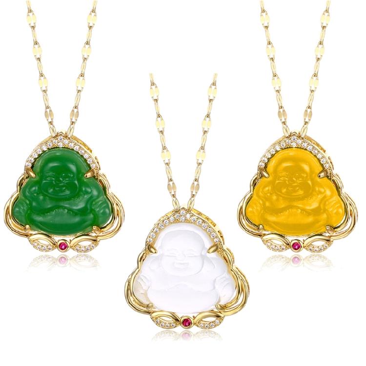 Buddha Necklaces Amulet Chinese Style Maitreya Jewelry All-match Sweater Chain