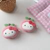 Cute 3D Cartoon  Flocked Peach Hello Kitty  Earphone Case For Airpods Pro3 Pro2 Pro Airpods 1 2 3 4  Silicone  Headphone Cover