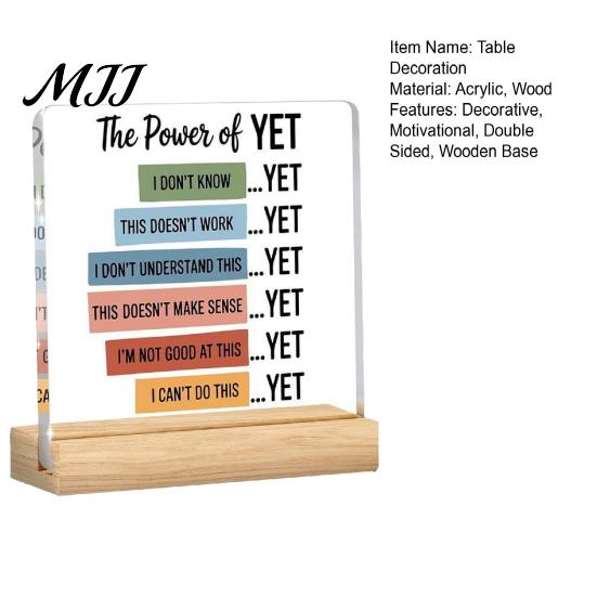 Desktop Spiritual Support Motivational Mental Health Decoration, Acrylic Sign with Wooden Stand, Quote Office Desk Decor, Inspirational Table Ornament