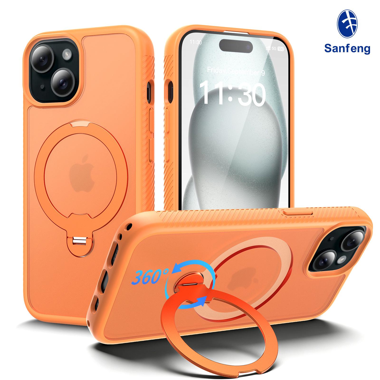 

Rotating Bracket Drop-Proof Case for Apple iPhone 17 Pro Max iPhone 15 Plus/14 Plus оранжевый