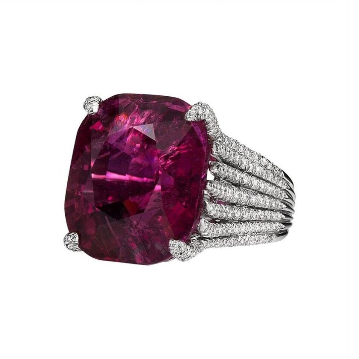 Европейский и американский стиль Красное Геометрическое Алмазное Кольцо - Роскошное и Модное Женское Украшение Size 9