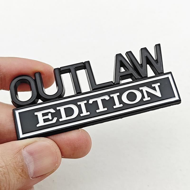 OUTLAW EDITION Metal Emblem Sticker Badge Fender Funny Decal Car Truck Replacement Door Decoration For Universal Car Motorcycle