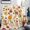 1Pc Cute Season Print Flannel Blanket, High quality Comfortable for All Seasons, Home Decor, Warmth and Comfort, Perfect for Christmas Gifts W50