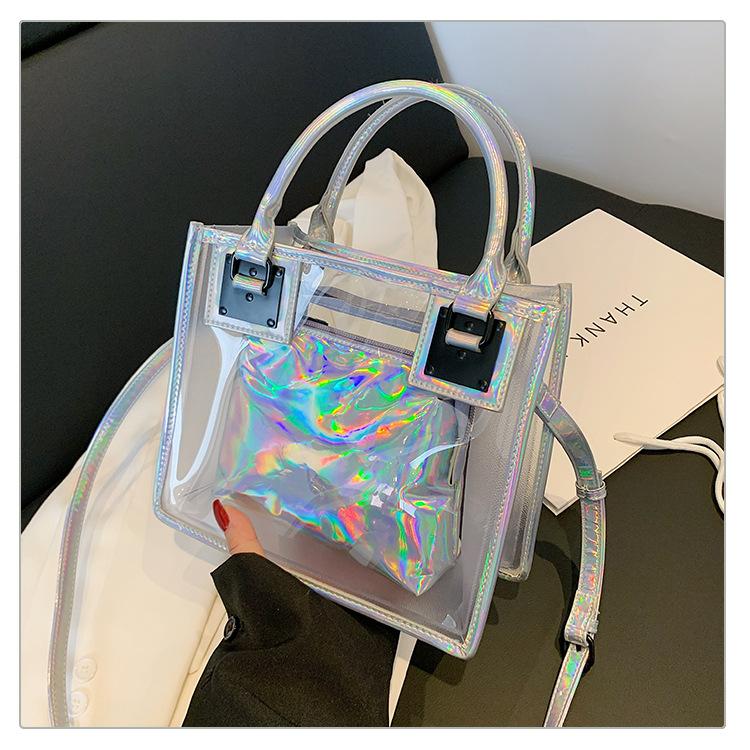 New Fashionable One-shoulder Crossbody Small Square Bag, Summer Transparent Women's Bag, Child and Mother Bag
