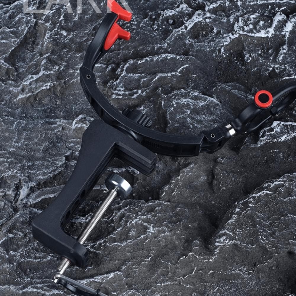 Red Handle Rotating Fishing Rod Holder Lightweight Stable Base ABS Fishing Rod Holder Durable Design Stable Rod Stand