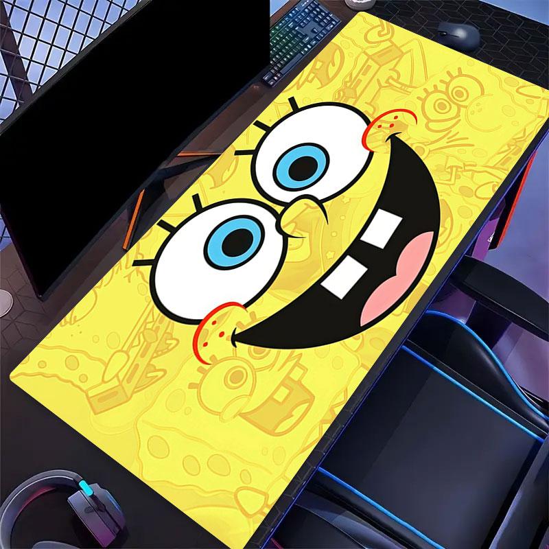 SpongeBob Mouse Pad, Large Gaming Desk Mat, Non-slip XXL Mousepad for Laptop & Tablet, Mini PC Playmat with Stitched Edges