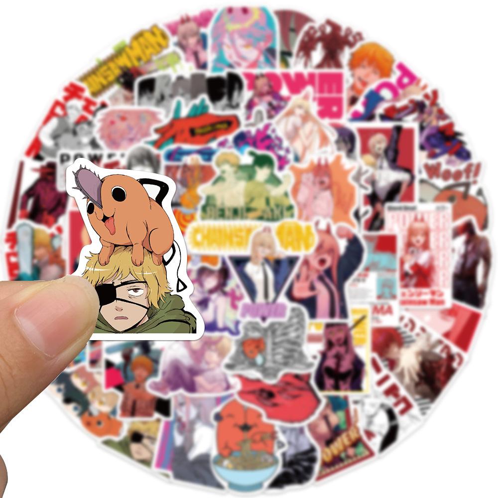 50 Latest Anime Chainsaw Man Graffiti Stickers Decorate Suitcase Guitar Notebook DIY Waterproof Stickers