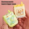 Electric Maze Keychain Toy Sound And Light Interaction Mini Puzzle Game Cute Cartoon Style Portable Decompression Tool Gift for Kids Boys Girls