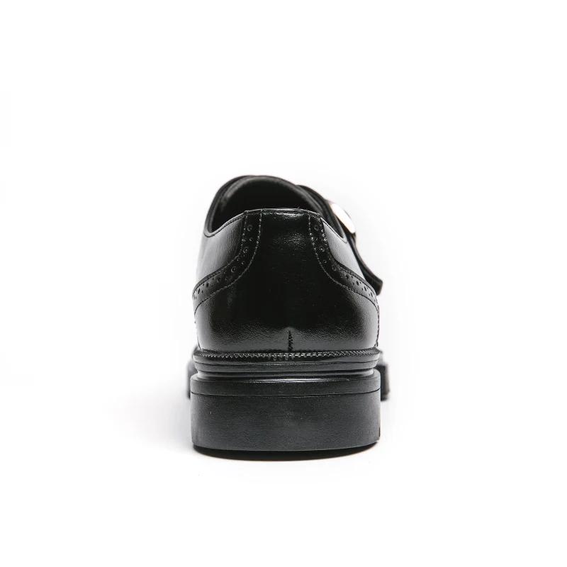 Men Loafers Shoes Round Toe Buckle Strap Black Brown Business Shoes for Men with  Size 38-46 Dress Shoes Men
