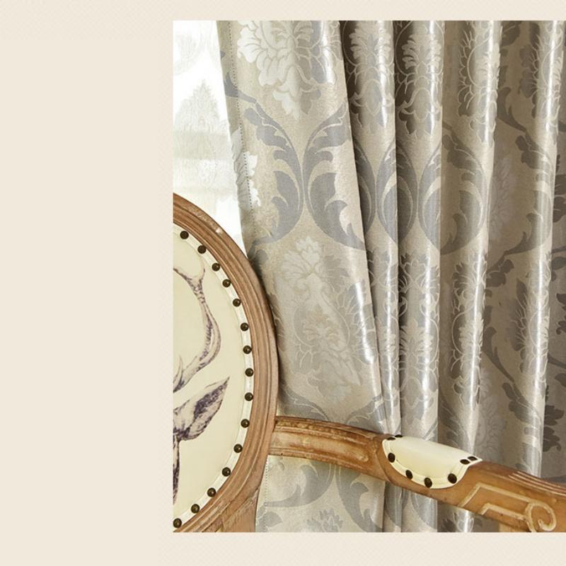 Cortina Jacquard Térmica Blackout de Luxo em Relevo para Sala de Estar e Quarto, Cortinas Redutoras de Ruído e Privacidade, Decoração para Casa