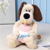 Adorable Standing Dog Plush Toy With Bow Tie And Rope Soft Pp Cotton Stuffed Animal