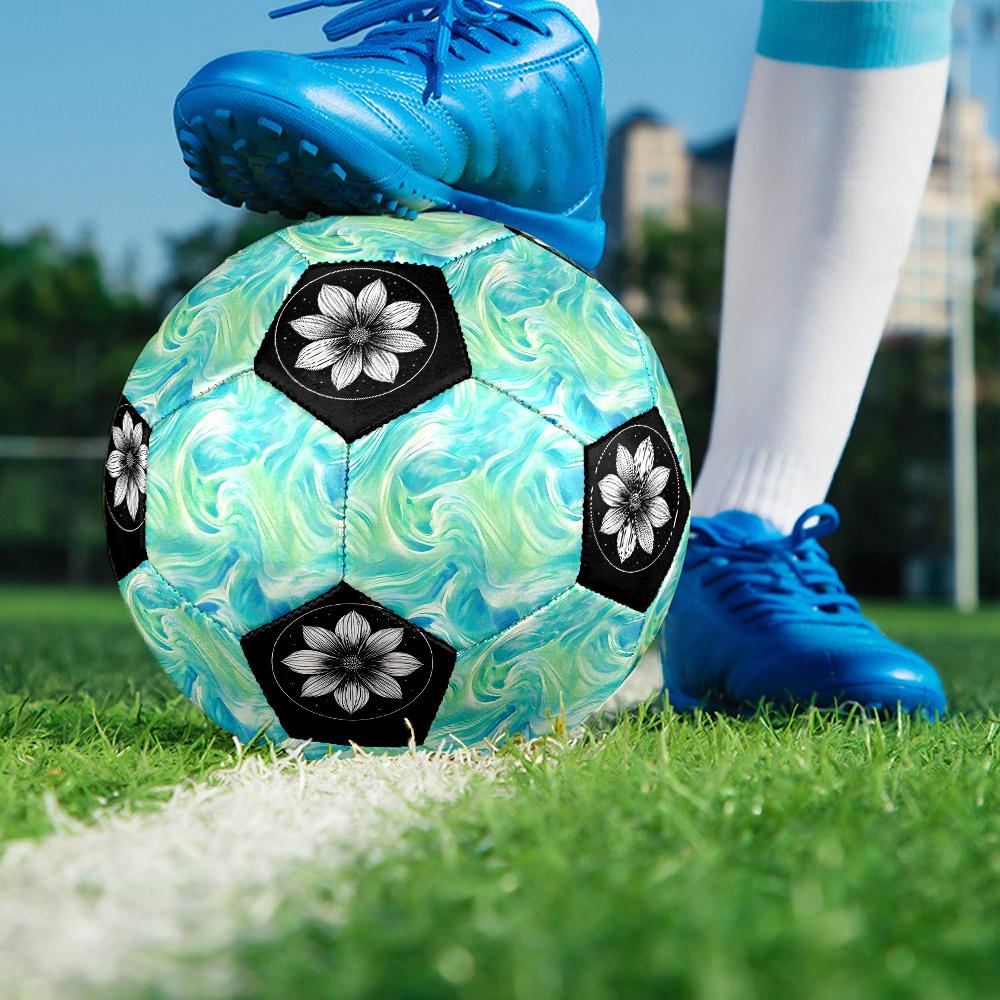 1PC Marble Abstract Waves Floral Mandala Soccer Ball Size 5 Football Machine Sewn Indoor/Outdoor Universal Football Gift W29