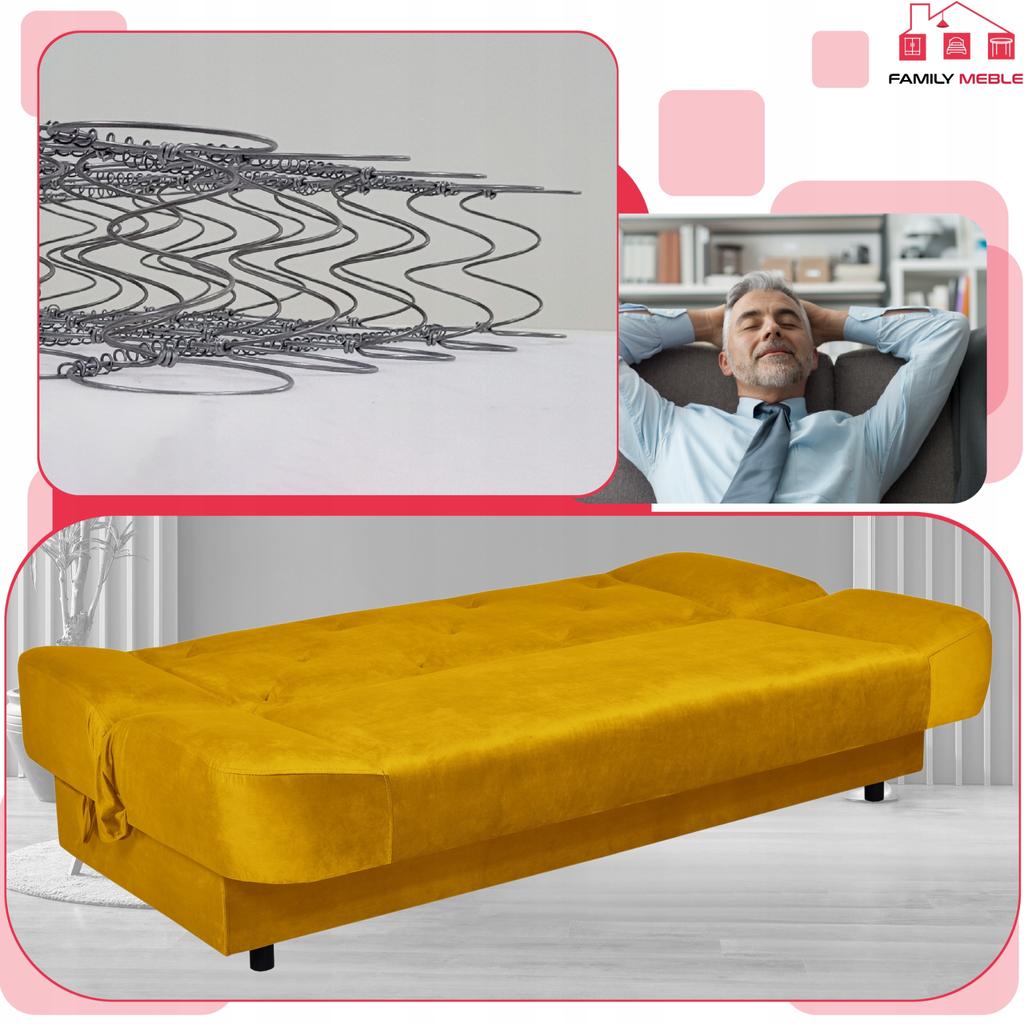 Kanapa sofa Sara Karo rozkładana wersalka spania bonell łóżko Family meble