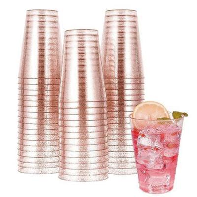 25ks 360ML šálek na vodu s velkým otvorem Víceúčelový jednorázový plastový protiskluzový třpytivý dezertní šálek Party Dekor