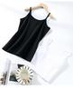 Women's Pure Cotton Black Camisole Vest – Small, Tight-Fitting, Sexy, Plus Size, Short Top for Summer/Spring.