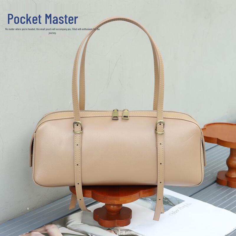 Женская сумка-боулинг из растительно-дубленой кожи Dou Xiao Zhu