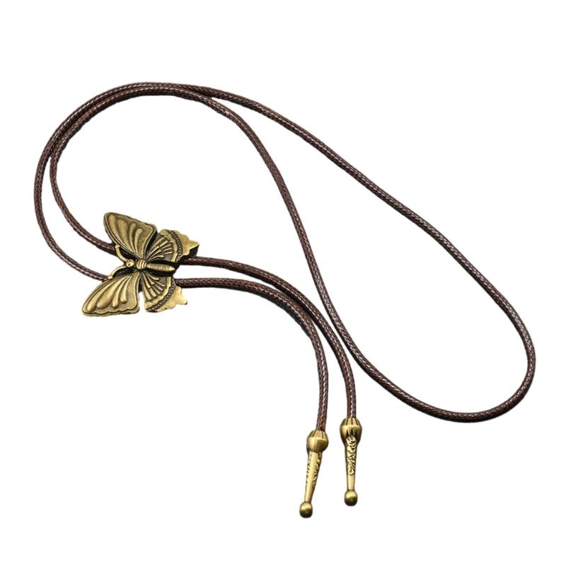 Stylish PU Leather Bolo Tie Necklace With Alloy Accents Stylish Wax Cord Necktie For Men Women Fashion Accessories