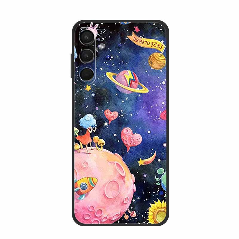 For Samsung A24 Cases A14 A24 A54 A34 5G Lovely Painted Cat Soft TPU Silicon Cover For Samsung Galaxy A54 5G Cover A 24 Bag
