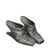 Fashion Niche Design Sense, Unconventional Fish-Mouth High Heels, Women'S Summer Pleated Headbutt Wedge Heel Half Slippers
