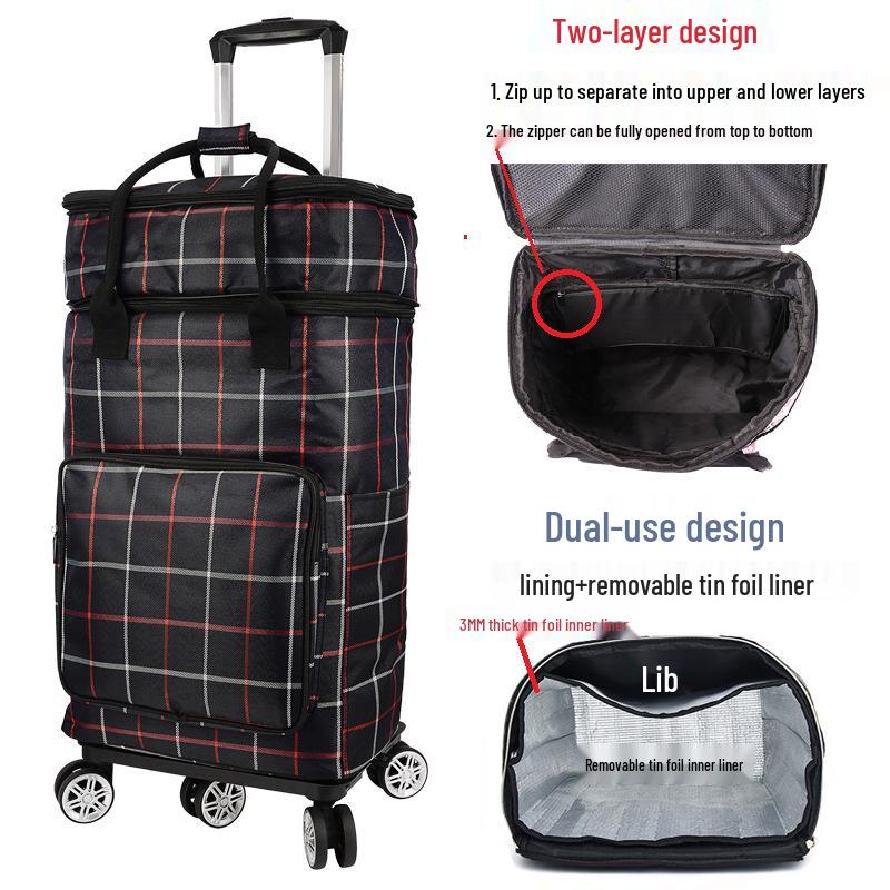 Faltbarer Einkaufswagen für Senioren mit großem Fassungsvermögen und tragbarer Aufbewahrungstasche