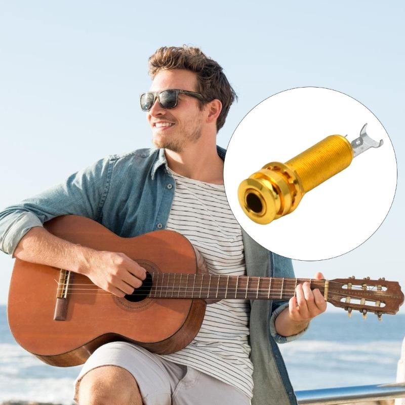 Premium Split Stereo Guitar Endpin Jacks 6.35mm Metal Connector for Acoustic Electric Guitars Easy Installation
