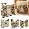 Halloween Party Table Centerpiece Wooden Napkin Holder for Dining Table, Paper Towel Holder, Creative Shelves Freestanding Tissue Dispenser Organizer