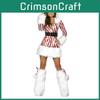 Women Dresses Christms Adult Miss Candy Cane Costume Holiday Cosplay Parties