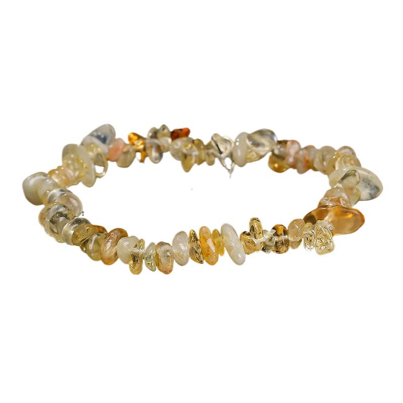 Natural Chip Stone Beaded Bracelet Irregular Crystal Gravel Stretch Bracelet Fashion Jewelry for Women Multiple Colors Available
