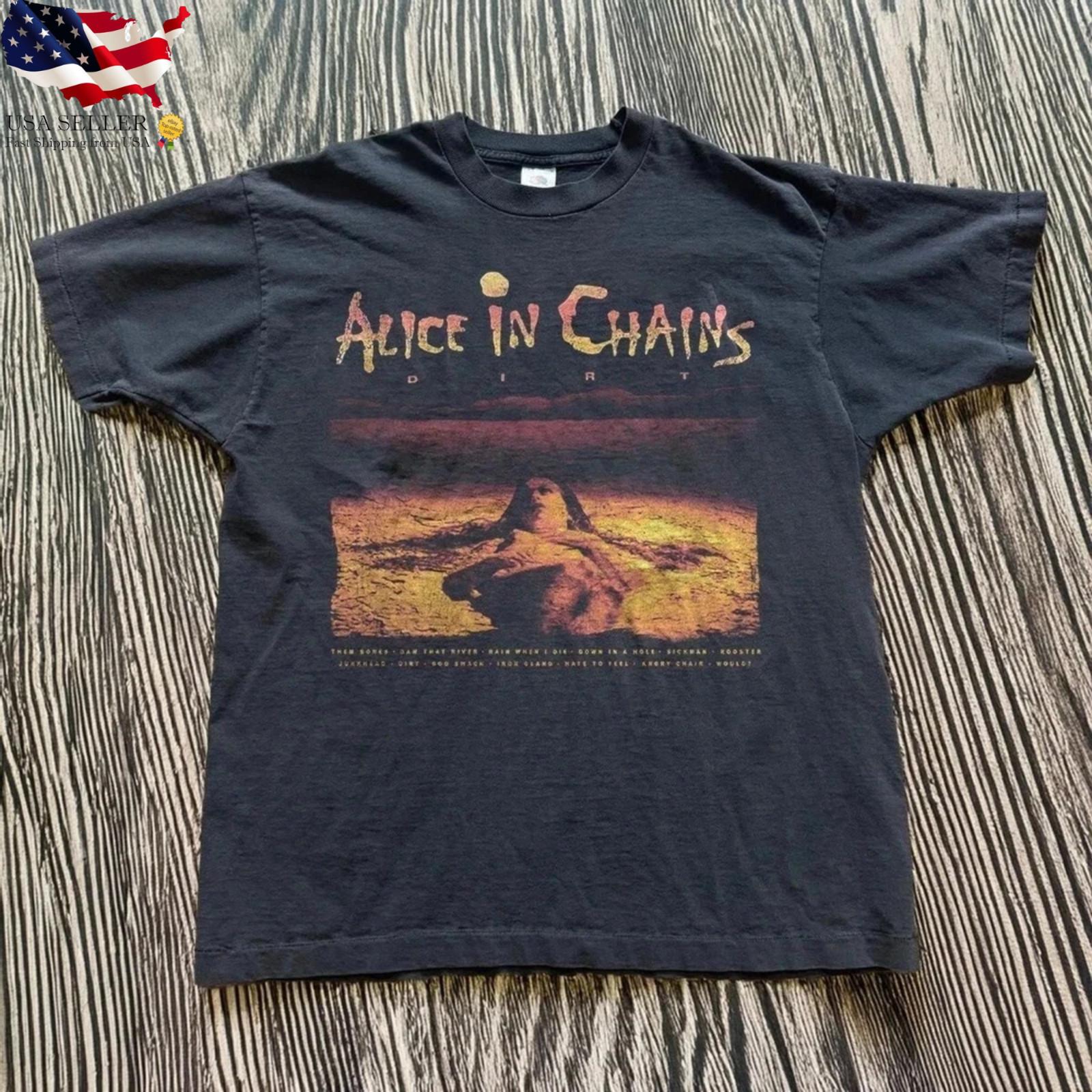 Alice In Chains Dirt Album Shirt 90s Grunge Rock Vintage Band Tee L