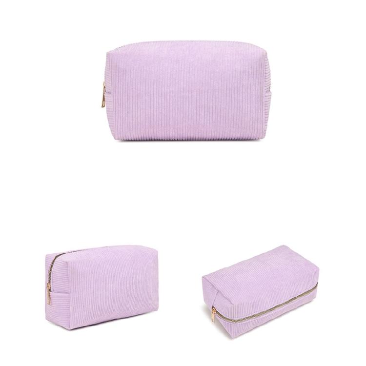 Corduroy Makeup Bag Large Capacity Cosmetic Pouch for Travel Office Daily Use