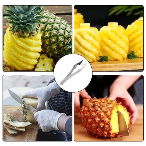 Gerinkoken Pineapple Peeler, Strawberry Peeler, Vegetable Peeler, Pineapple Peeler with Tweezers, Stainless Steel Pineapple Cutter, Pineapple Eye Remo