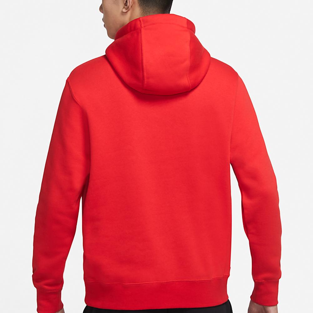 Nike Sportovní mikina s kapucí s fleecovou podšívkou a potiskem hranolků v krabičce od bot Pánské topy Červená DM2275-657