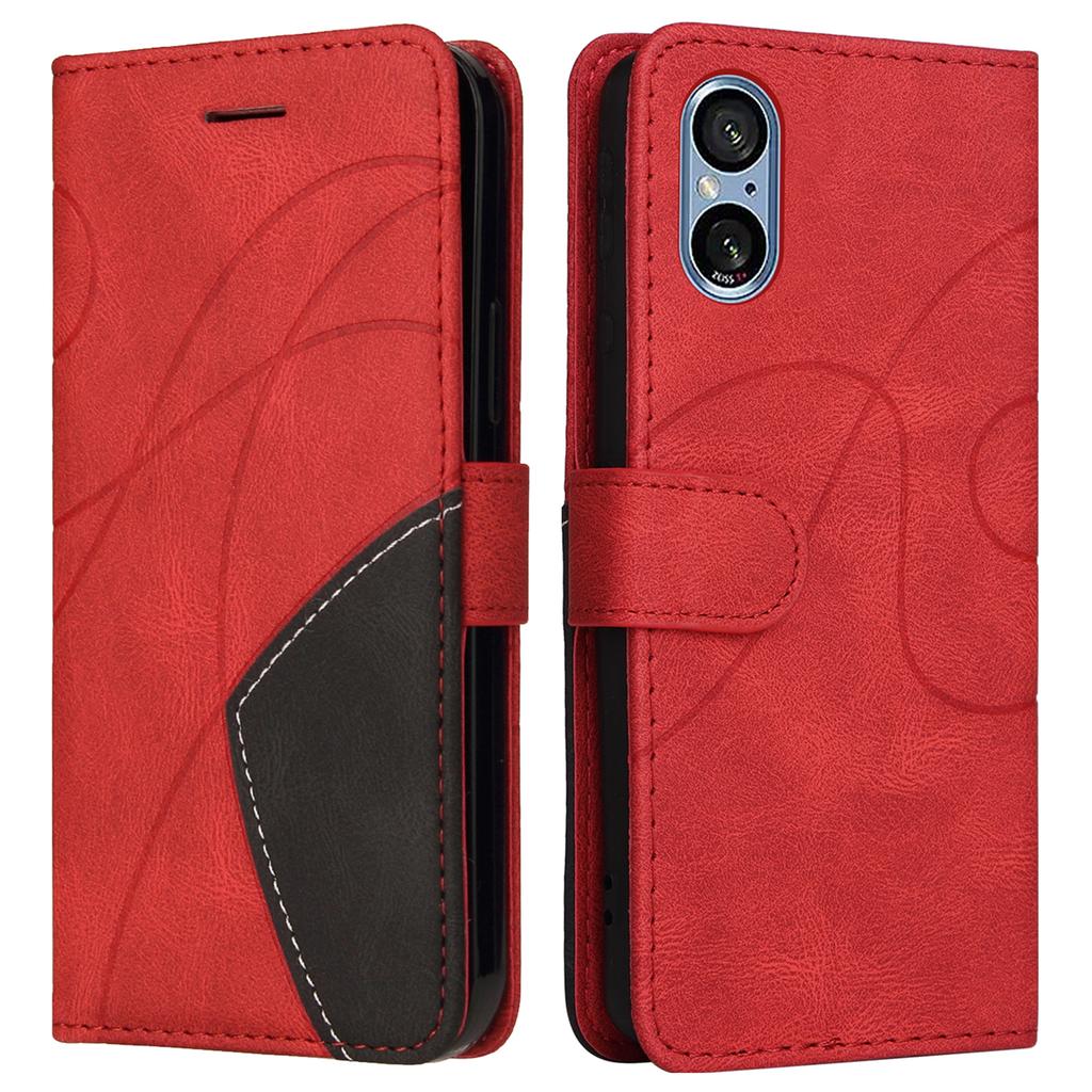For Sony Xperia 10 VI Leather Case Wallet Stand Color Splicing Phone Cover