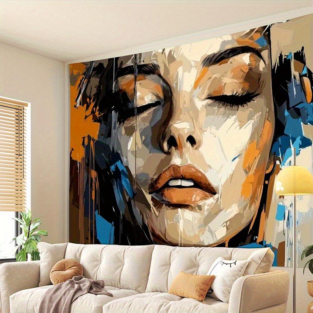 Colorful Graffiti Portrait Tapestry Perfect for Living Room Bedroom Office Decor Party Backdrops Ideal Creative Gift