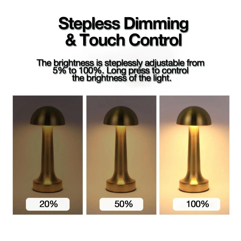 Rechargeable Table Lamp Metal Touch Decor for Bar Coffee Table Restaurant Decoration Light Desk LED Night Lights Bedroom