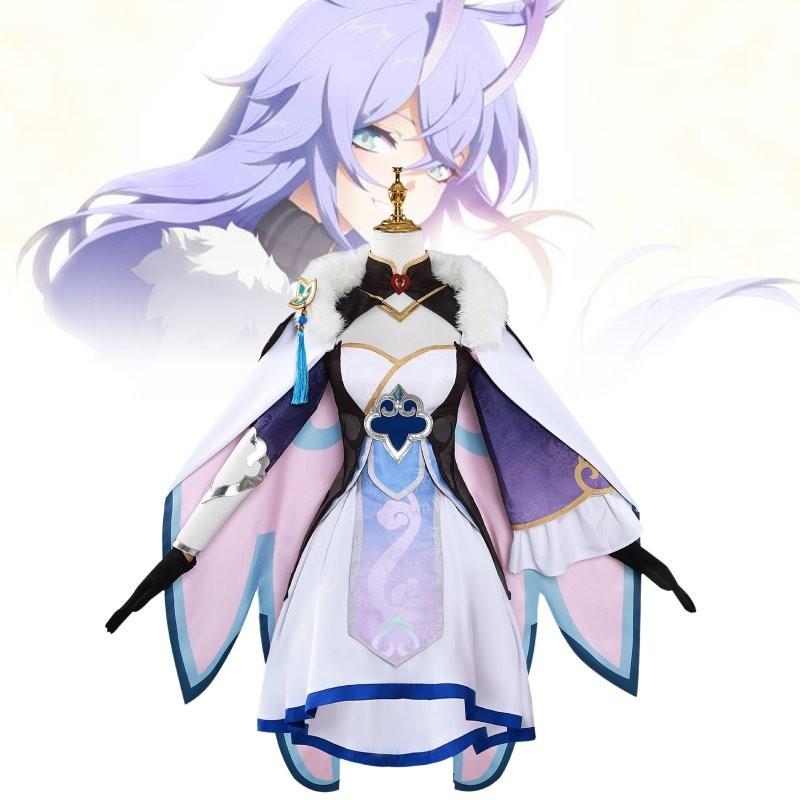 Charming White Cosplay Costume For Cloudstrider With Accessories For Anime Fans