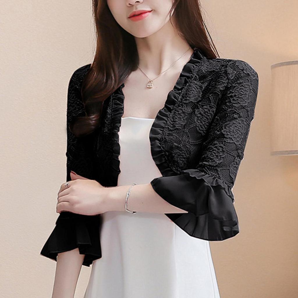 Women's Round Collar Shawl with Plain Floral Lace as Gifts for Girls
