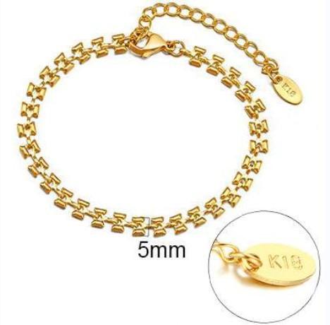 Stainless Steel Tree Of Life Butterfly Wheat Triangle Geometric 18K Gold Bracelet Titanium Steel Jewelry, Fashion