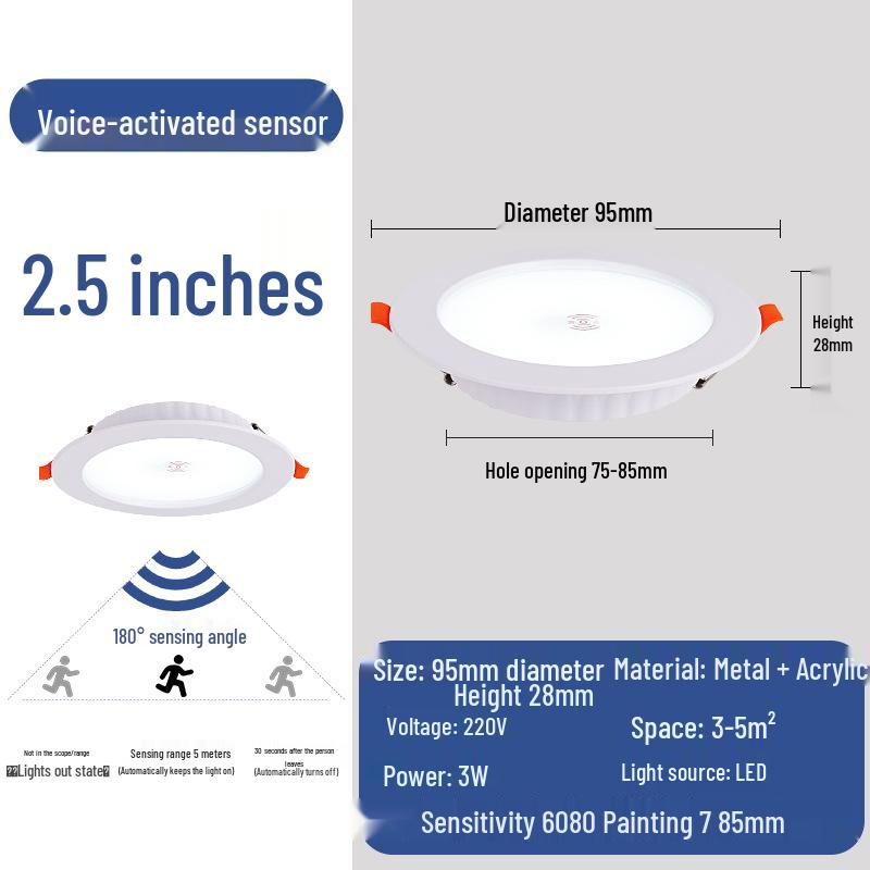 Ultra-Thin Anti-Glare Sensor Downlight for Hotel & Corridor Ceilings