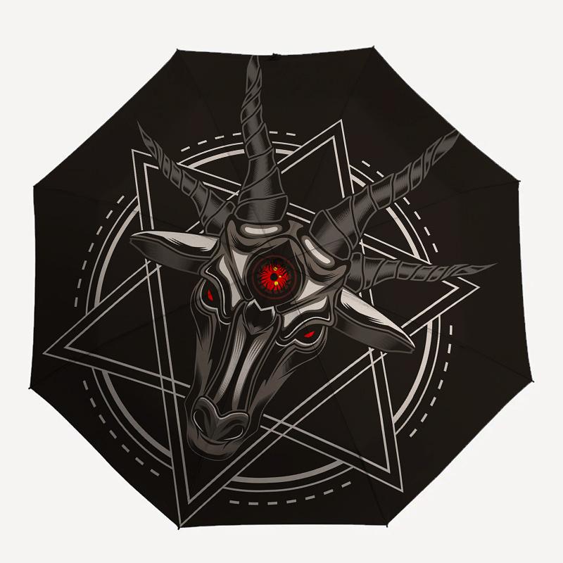 Devil Horns: Cool Graphic Design Sticker Decal for Laptop Phone Tablet CarUmbrella, Portable 3-Fold Compact Umbrella,Christmas Gift ES490
