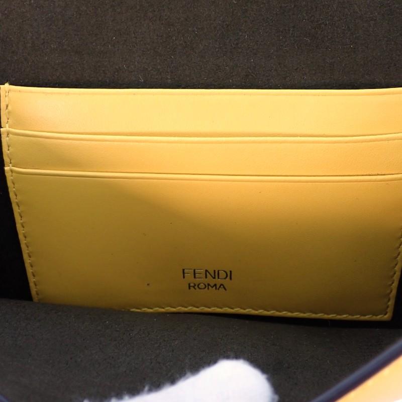 Fendi 8BS039 Shoulder Bag Yellow Leather Women